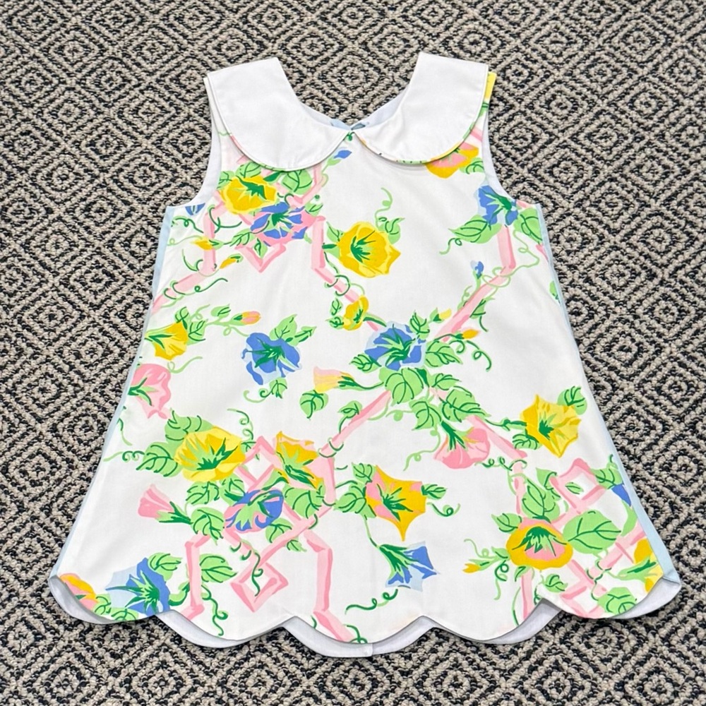 🎉 EEUC 🎉 TBBC Sz 5 White Floral Peter Pan Collar Dress